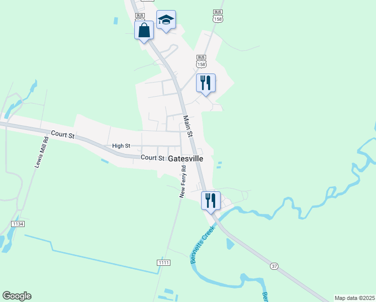 map of restaurants, bars, coffee shops, grocery stores, and more near in Sunbury