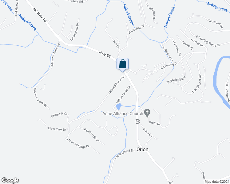 map of restaurants, bars, coffee shops, grocery stores, and more near 257 Colvard Farm Road in Jefferson