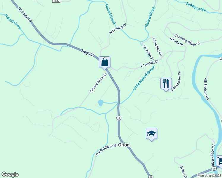 map of restaurants, bars, coffee shops, grocery stores, and more near 173 Willow Creek Drive in Jefferson