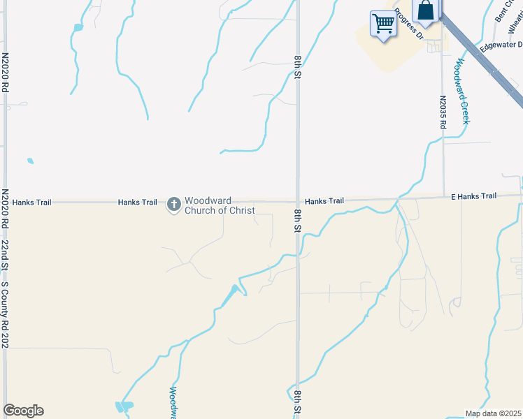 map of restaurants, bars, coffee shops, grocery stores, and more near 928 North Creek Drive in Woodward