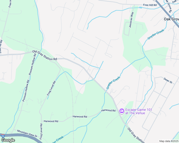 map of restaurants, bars, coffee shops, grocery stores, and more near 808 Old Gray Station Road in Gray