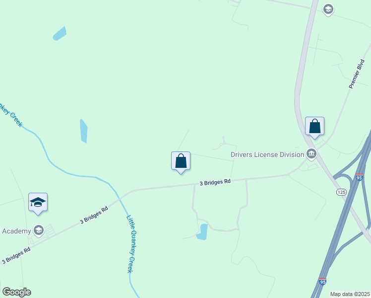 map of restaurants, bars, coffee shops, grocery stores, and more near 240 Lindas Way Road in Roanoke Rapids