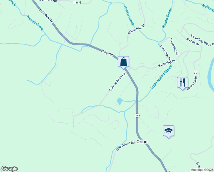 map of restaurants, bars, coffee shops, grocery stores, and more near 292 Colvard Farm Road in Jefferson