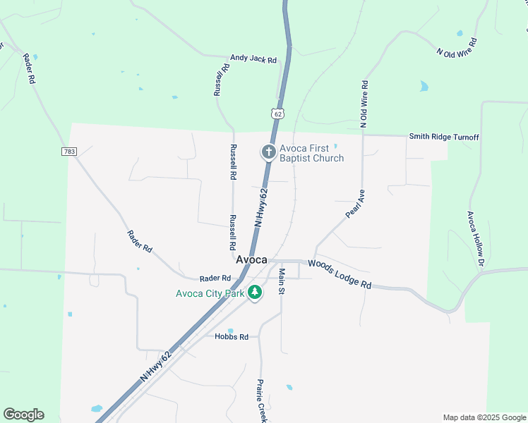 map of restaurants, bars, coffee shops, grocery stores, and more near in Avoca