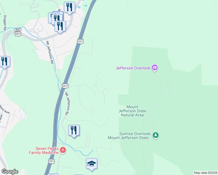 map of restaurants, bars, coffee shops, grocery stores, and more near 133 Ironwood Road in West Jefferson