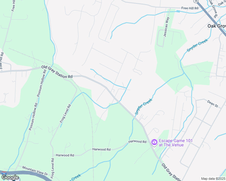 map of restaurants, bars, coffee shops, grocery stores, and more near 108 Greyland Drive in Johnson City