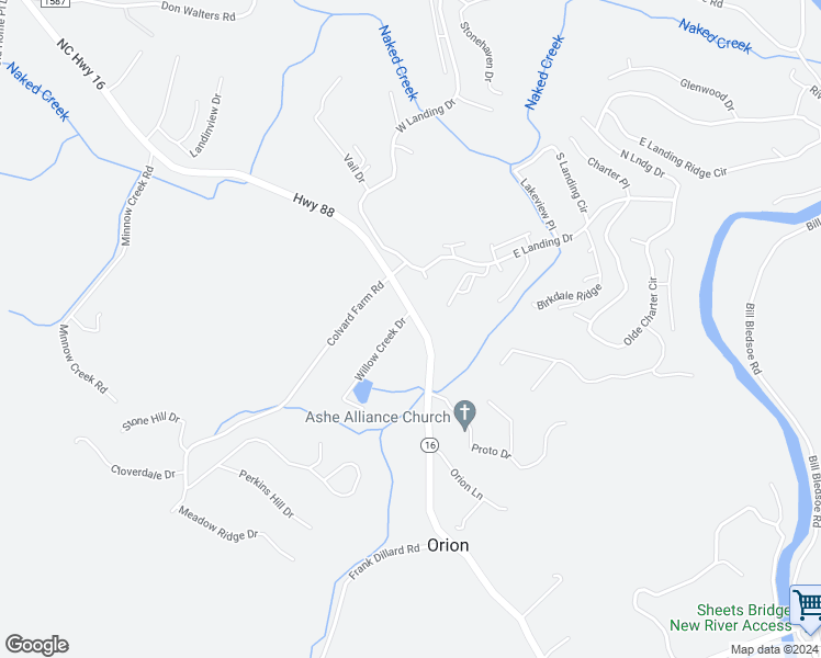 map of restaurants, bars, coffee shops, grocery stores, and more near Willow Creek Drive in Jefferson
