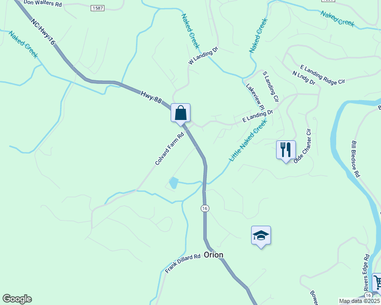 map of restaurants, bars, coffee shops, grocery stores, and more near Willow Creek Drive in Jefferson