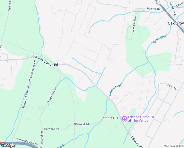 map of restaurants, bars, coffee shops, grocery stores, and more near 108 Greyland Drive in Gray