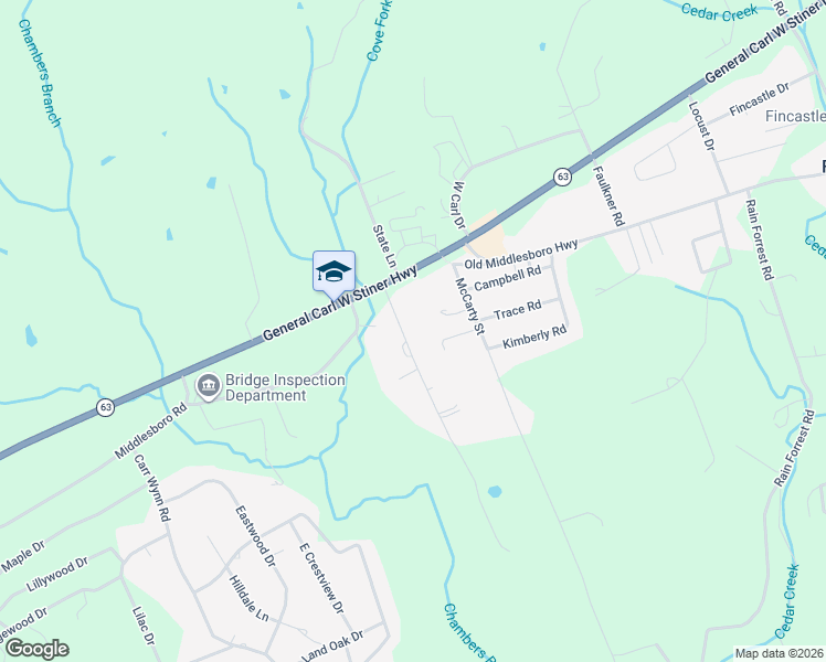 map of restaurants, bars, coffee shops, grocery stores, and more near 157 Skyview Drive in LaFollette