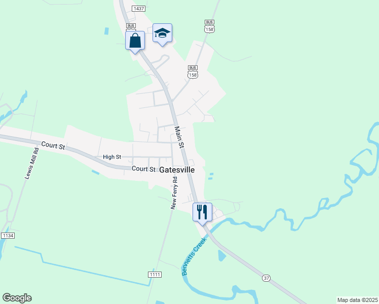 map of restaurants, bars, coffee shops, grocery stores, and more near 211 Main Street in Gatesville