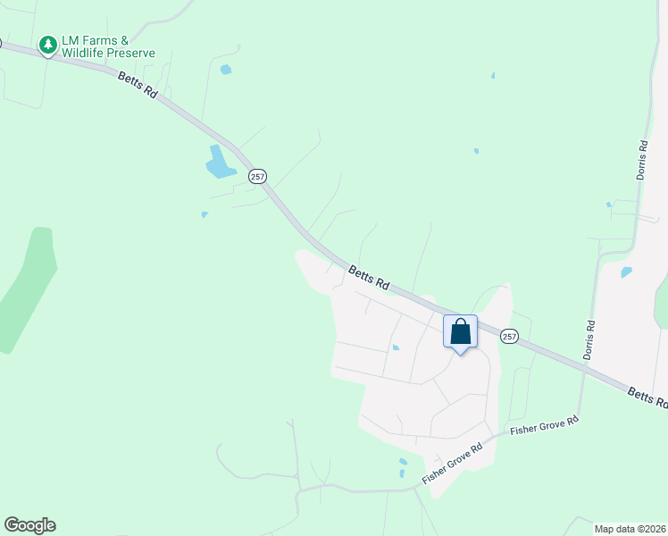map of restaurants, bars, coffee shops, grocery stores, and more near 11807 Betts Road in Greenbrier