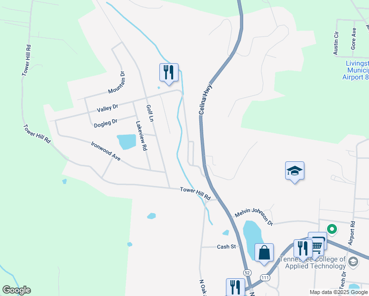 map of restaurants, bars, coffee shops, grocery stores, and more near 1330 Valley Drive in Livingston