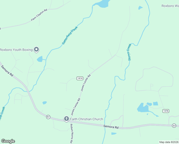 map of restaurants, bars, coffee shops, grocery stores, and more near 515 Jones Lester Road in Roxboro