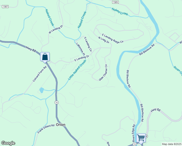 map of restaurants, bars, coffee shops, grocery stores, and more near 424 Olde Charter Circle in Jefferson