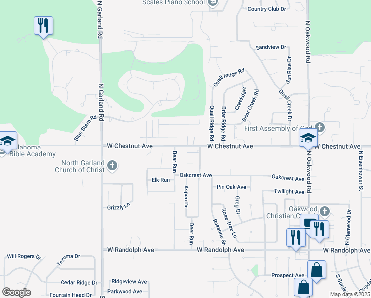 map of restaurants, bars, coffee shops, grocery stores, and more near 4614 Alpine Pl in Enid