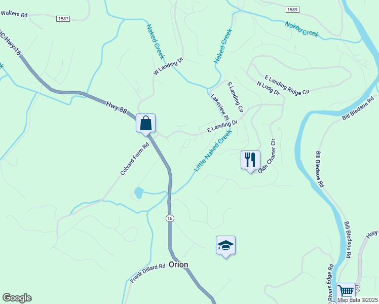 map of restaurants, bars, coffee shops, grocery stores, and more near 181 Birkdale Court in Jefferson