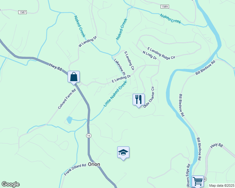 map of restaurants, bars, coffee shops, grocery stores, and more near 394 Birkdale Ridge in Jefferson