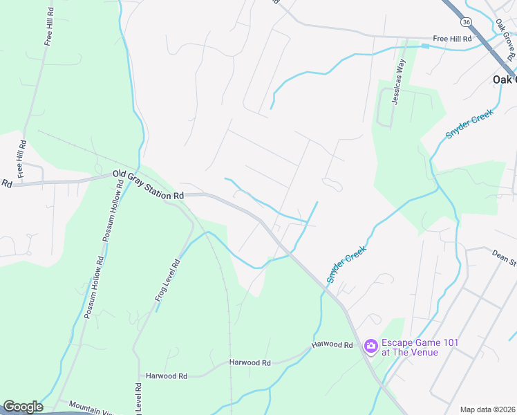 map of restaurants, bars, coffee shops, grocery stores, and more near 108 Greyland Drive in Johnson City