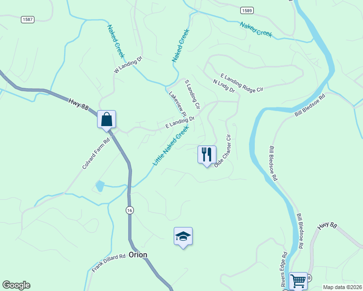 map of restaurants, bars, coffee shops, grocery stores, and more near 374 Birkdale Ridge in Jefferson