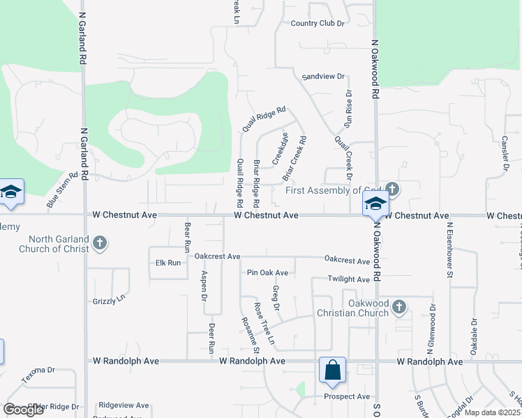 map of restaurants, bars, coffee shops, grocery stores, and more near 902 Briar Ridge Road in Enid