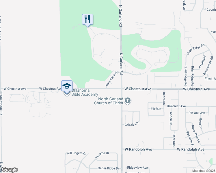 map of restaurants, bars, coffee shops, grocery stores, and more near 5511 West Chestnut Avenue in Enid
