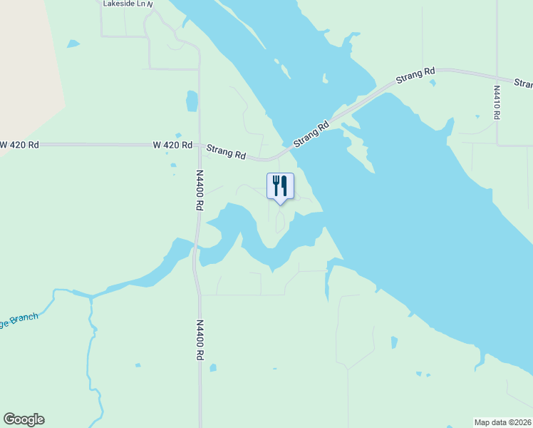 map of restaurants, bars, coffee shops, grocery stores, and more near 68 Bluff Road in Adair