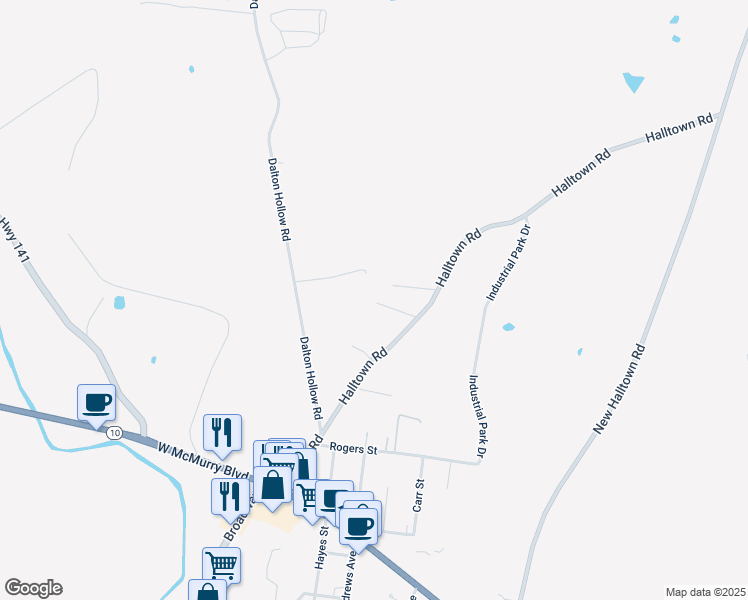 map of restaurants, bars, coffee shops, grocery stores, and more near 310 Dalton Hollow Road in Hartsville