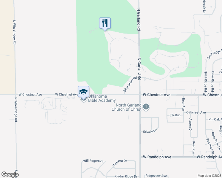 map of restaurants, bars, coffee shops, grocery stores, and more near 5506 West Chestnut Avenue in Enid