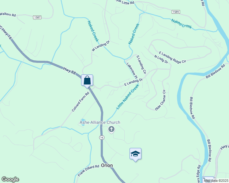 map of restaurants, bars, coffee shops, grocery stores, and more near 119 Birkdale Court in Jefferson