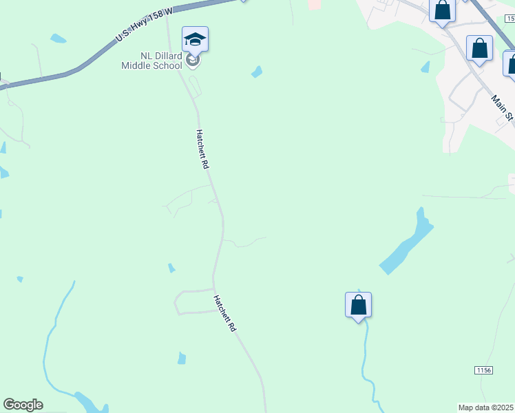 map of restaurants, bars, coffee shops, grocery stores, and more near 769 Hatchett Road in Yanceyville