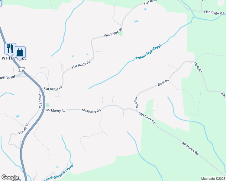 map of restaurants, bars, coffee shops, grocery stores, and more near 69 McMurtry Road in Goodlettsville