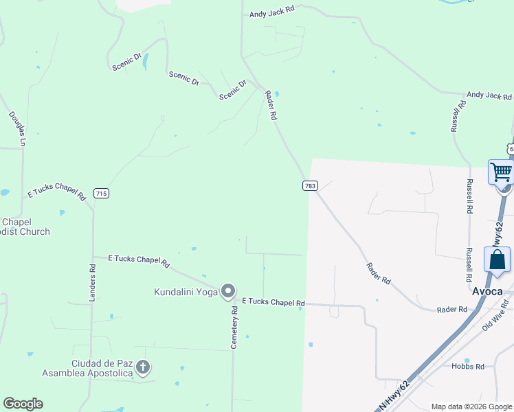 map of restaurants, bars, coffee shops, grocery stores, and more near 13054 Tucks Chapel Road in Rogers