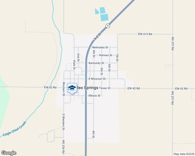 map of restaurants, bars, coffee shops, grocery stores, and more near 403 East Missouri in Cleo Springs