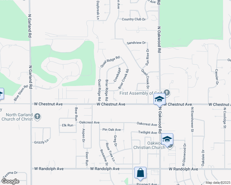 map of restaurants, bars, coffee shops, grocery stores, and more near 917 Willow Creek Place in Enid