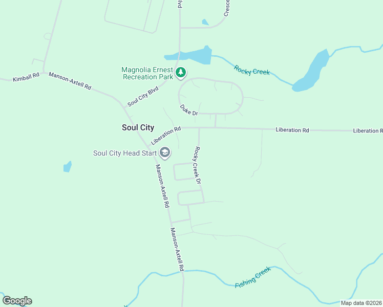 map of restaurants, bars, coffee shops, grocery stores, and more near Rocky Creek Drive in Norlina