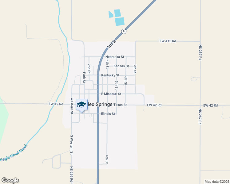 map of restaurants, bars, coffee shops, grocery stores, and more near 403 East Missouri in Cleo Springs