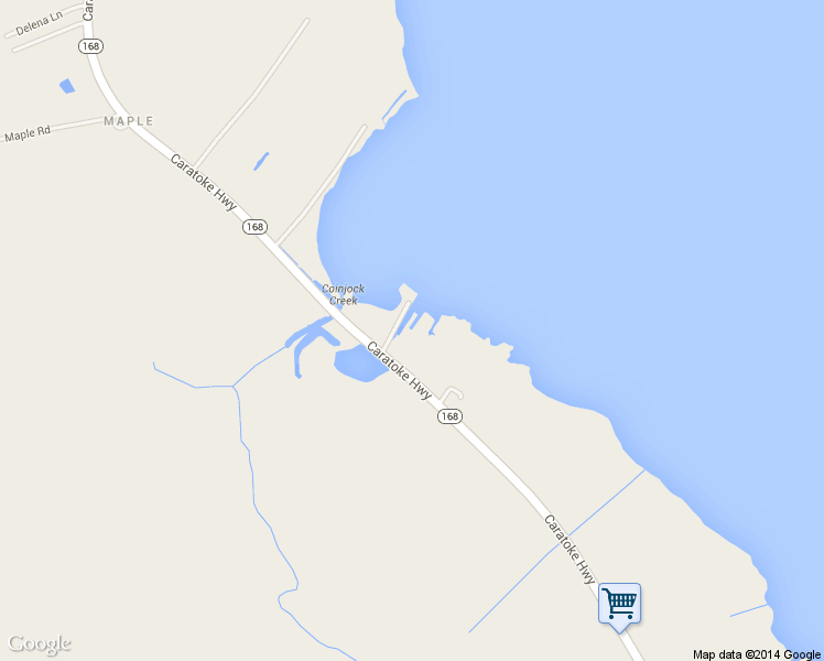 map of restaurants, bars, coffee shops, grocery stores, and more near 3611 Caratoke Highway in Maple