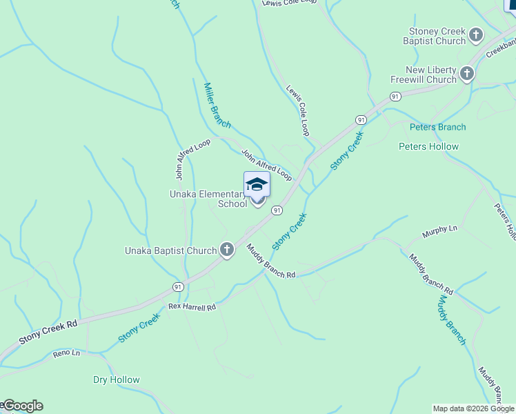 map of restaurants, bars, coffee shops, grocery stores, and more near 120 Unaka Drive in Elizabethton