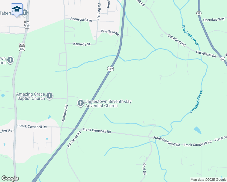 map of restaurants, bars, coffee shops, grocery stores, and more near 120 Paso Fino Trail in Jamestown