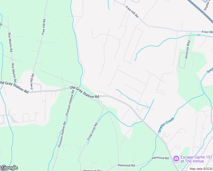 map of restaurants, bars, coffee shops, grocery stores, and more near 1187 Cliffview Circle in Gray