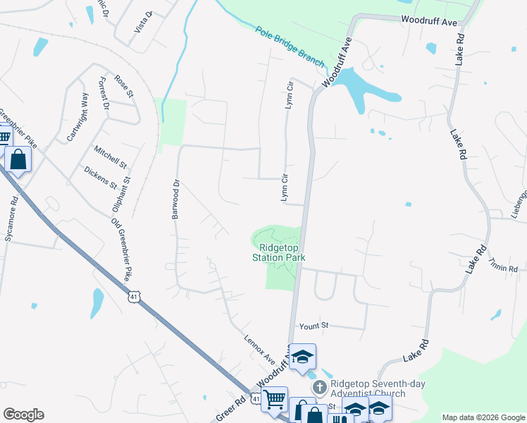 map of restaurants, bars, coffee shops, grocery stores, and more near 1860 Lynn Circle in Greenbrier