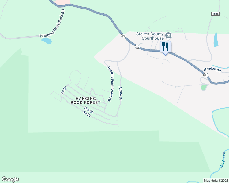 map of restaurants, bars, coffee shops, grocery stores, and more near 383 Hanging Rock Forest Road in Danbury