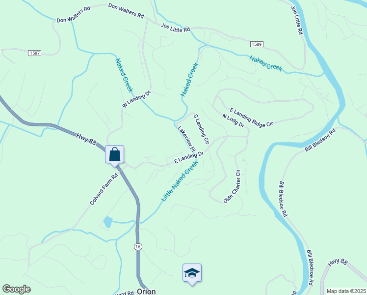 map of restaurants, bars, coffee shops, grocery stores, and more near 100-198 Lakeview Place in Jefferson
