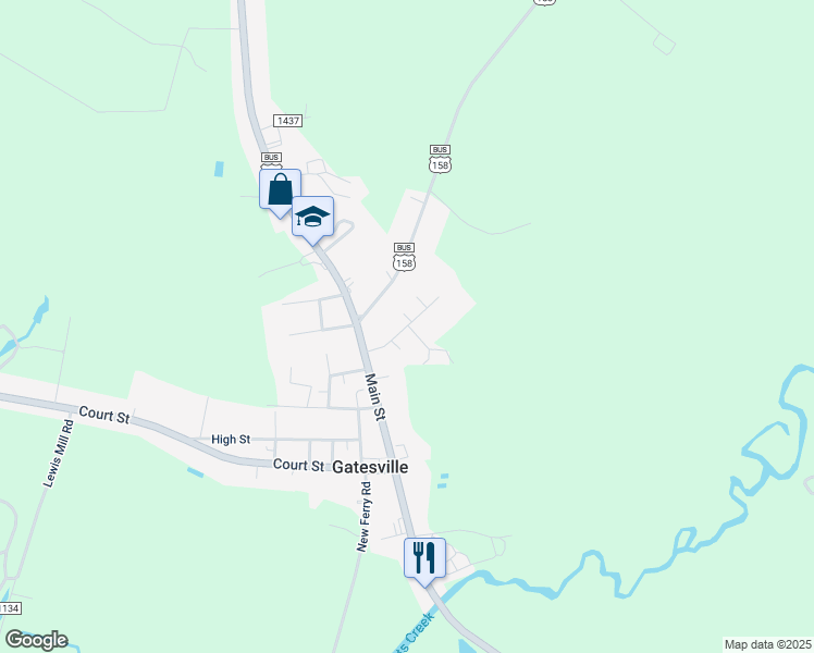 map of restaurants, bars, coffee shops, grocery stores, and more near Willey Lane in Gatesville