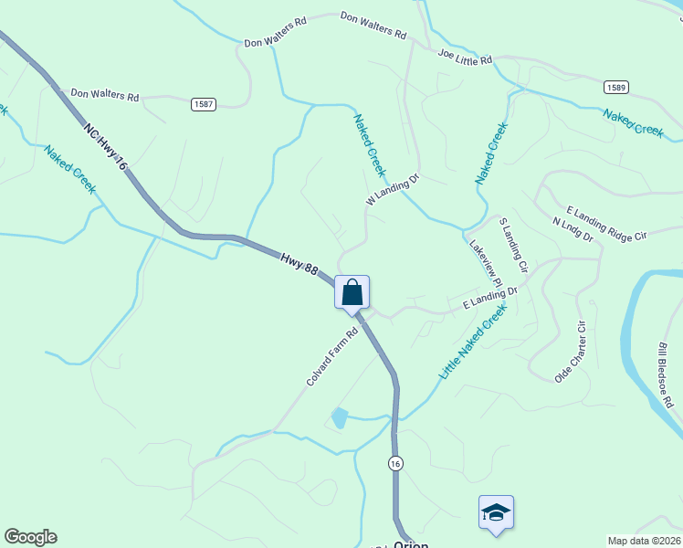 map of restaurants, bars, coffee shops, grocery stores, and more near 101-299 West Landing Drive in Jefferson