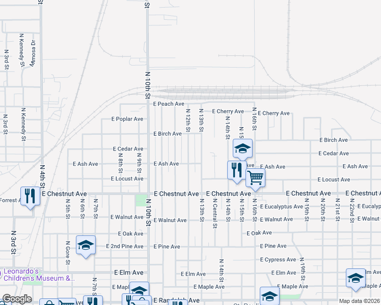 map of restaurants, bars, coffee shops, grocery stores, and more near 1125 North 12th Street in Enid