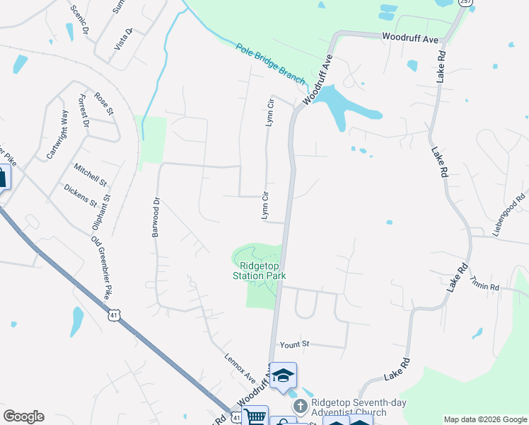map of restaurants, bars, coffee shops, grocery stores, and more near 1860 Lynn Circle in Greenbrier