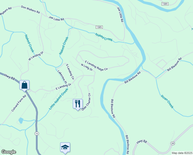 map of restaurants, bars, coffee shops, grocery stores, and more near 892 Olde Charter Circle in Jefferson