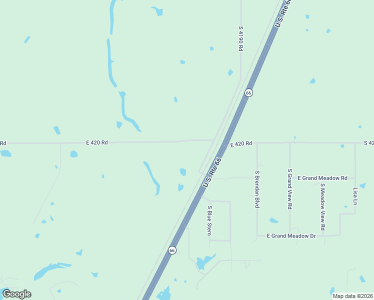 map of restaurants, bars, coffee shops, grocery stores, and more near 15626 East 420 Road in Claremore